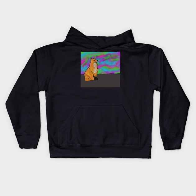 Fox and the Northern Lights Kids Hoodie by user30500